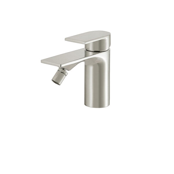 Robinet de bidet monotrou avec jet pivotant Alpha d'Aquabrass nickel brossé