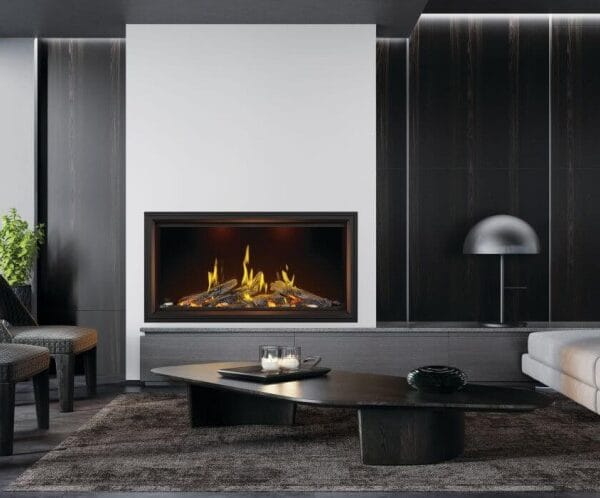 Foyer au Gaz Serie Tall Linear Vector avec bûches lumineuses de Napoleon